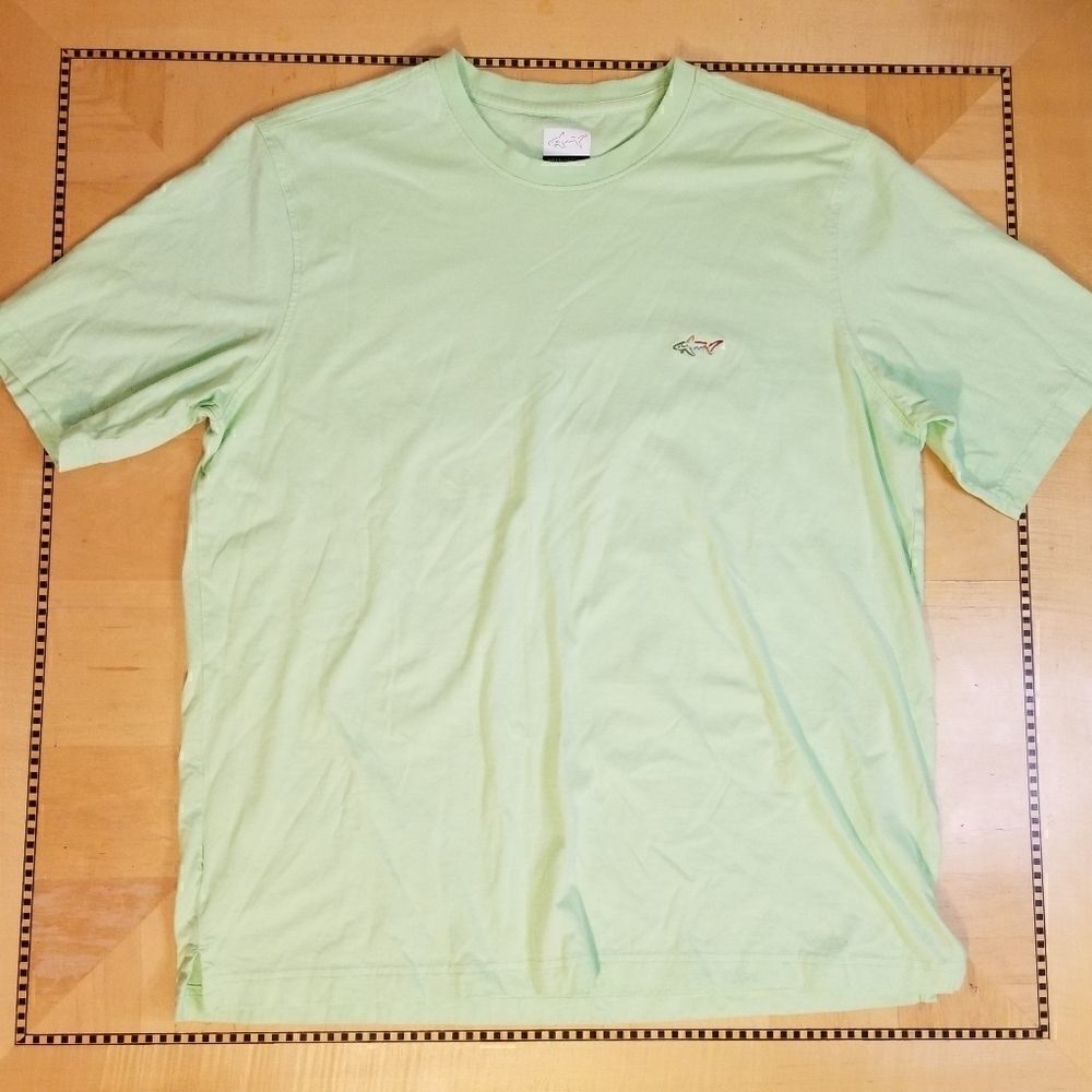 Greg Norman Neon Green Lux Shark Tee Classic Fit Medium